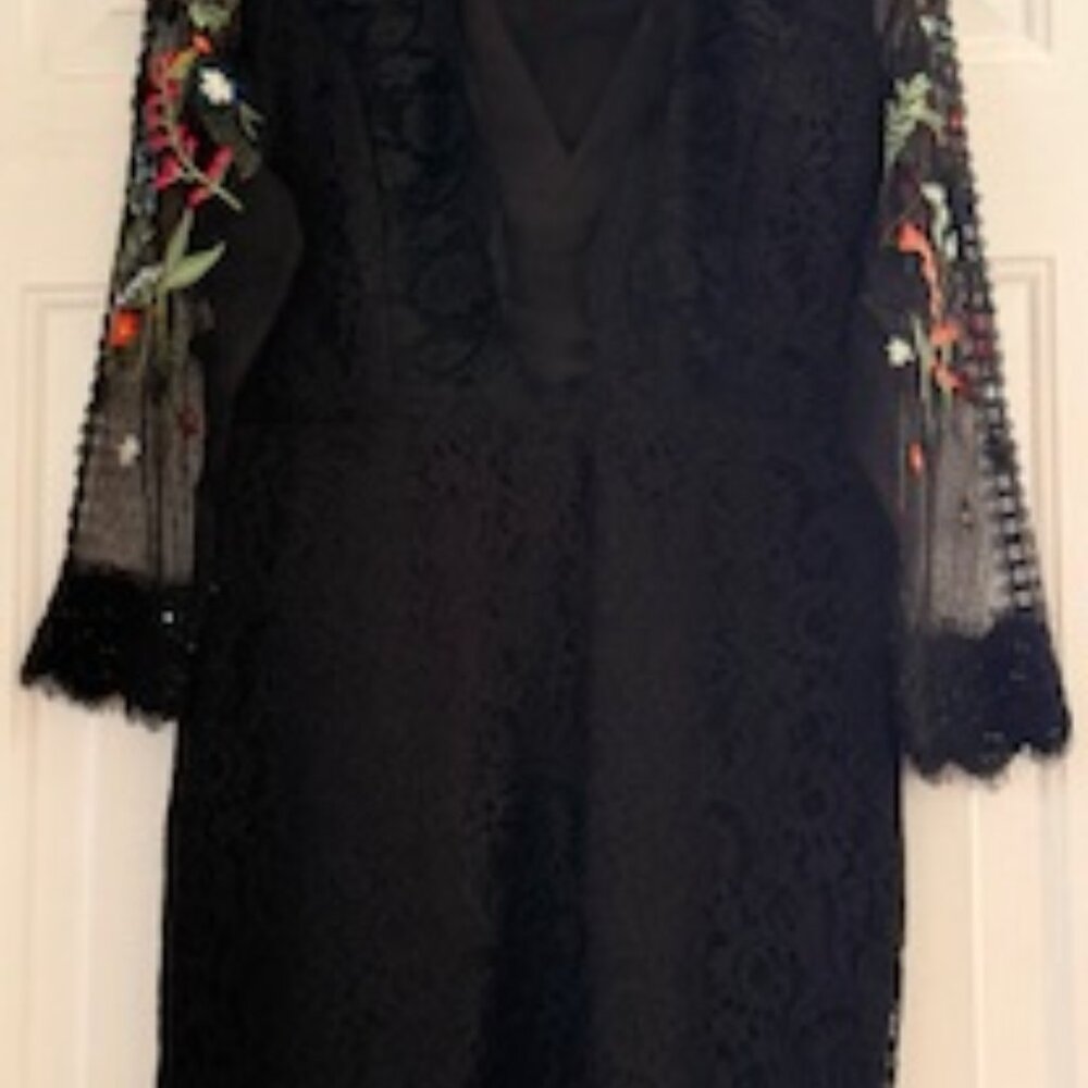 Desigual lace cotton black dress